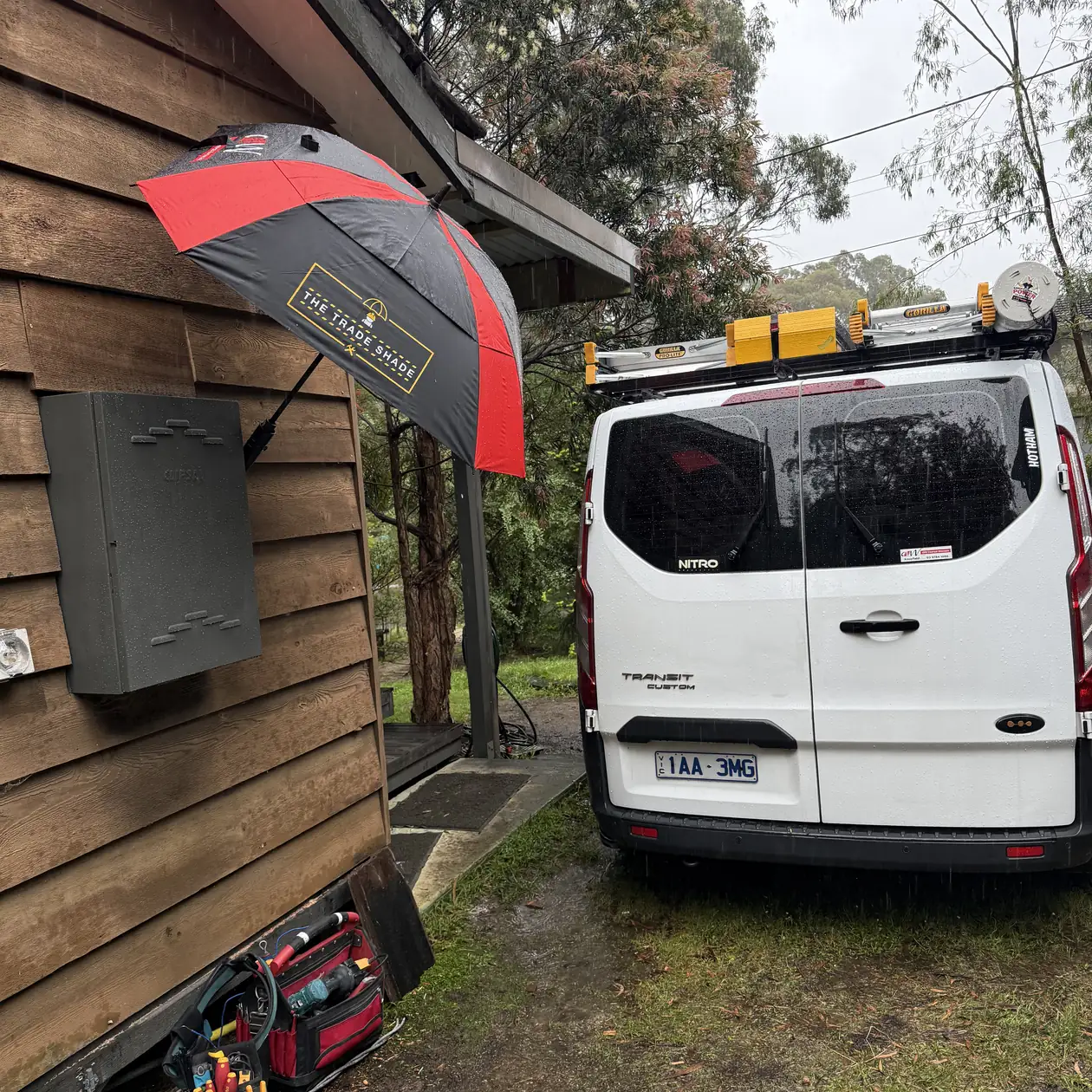 Ontrack Electrical work van and tools at a house call