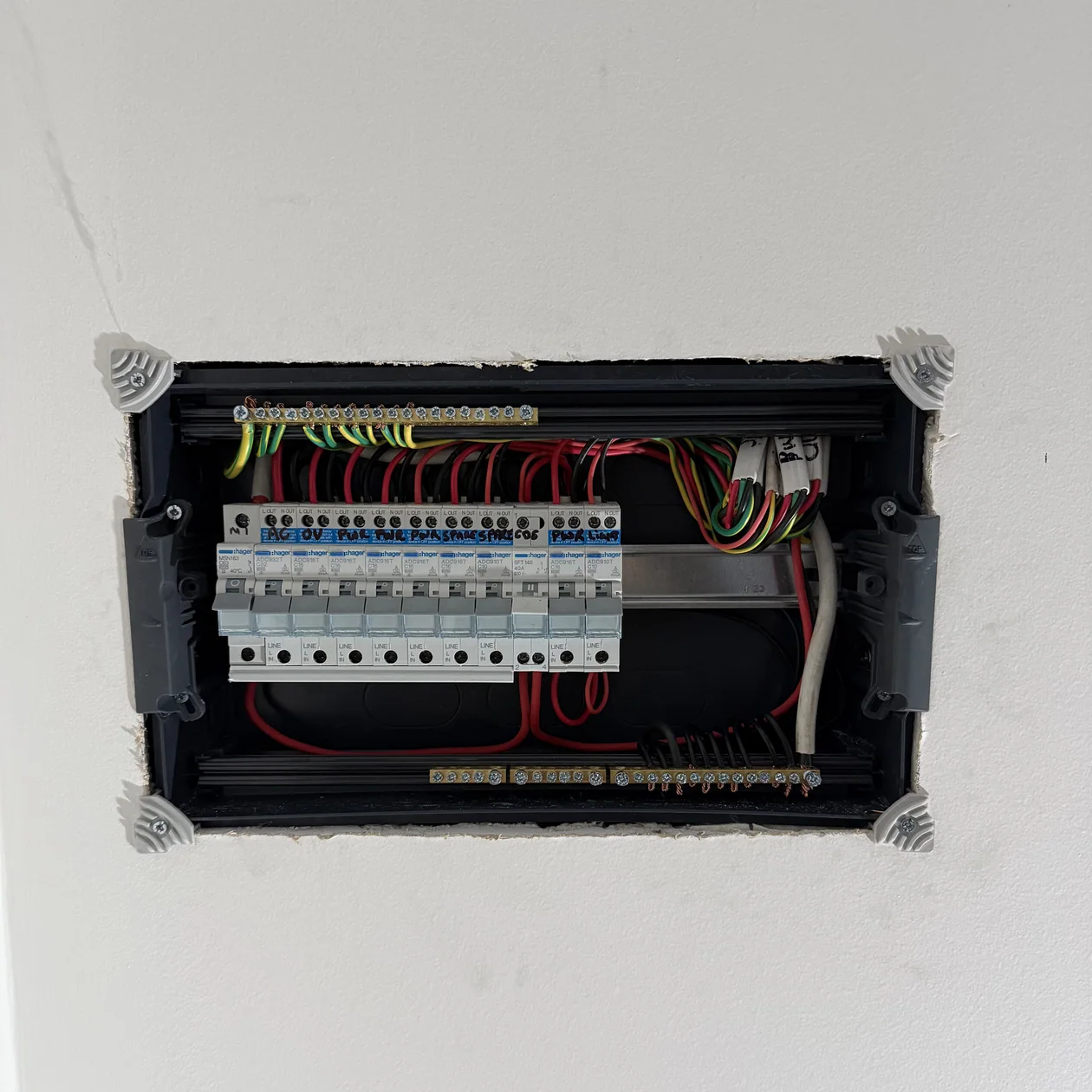 Neatly wired and labelled residential switchboard